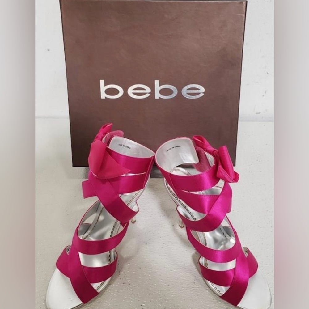 Beautiful Bebe strappy ribbon high heels